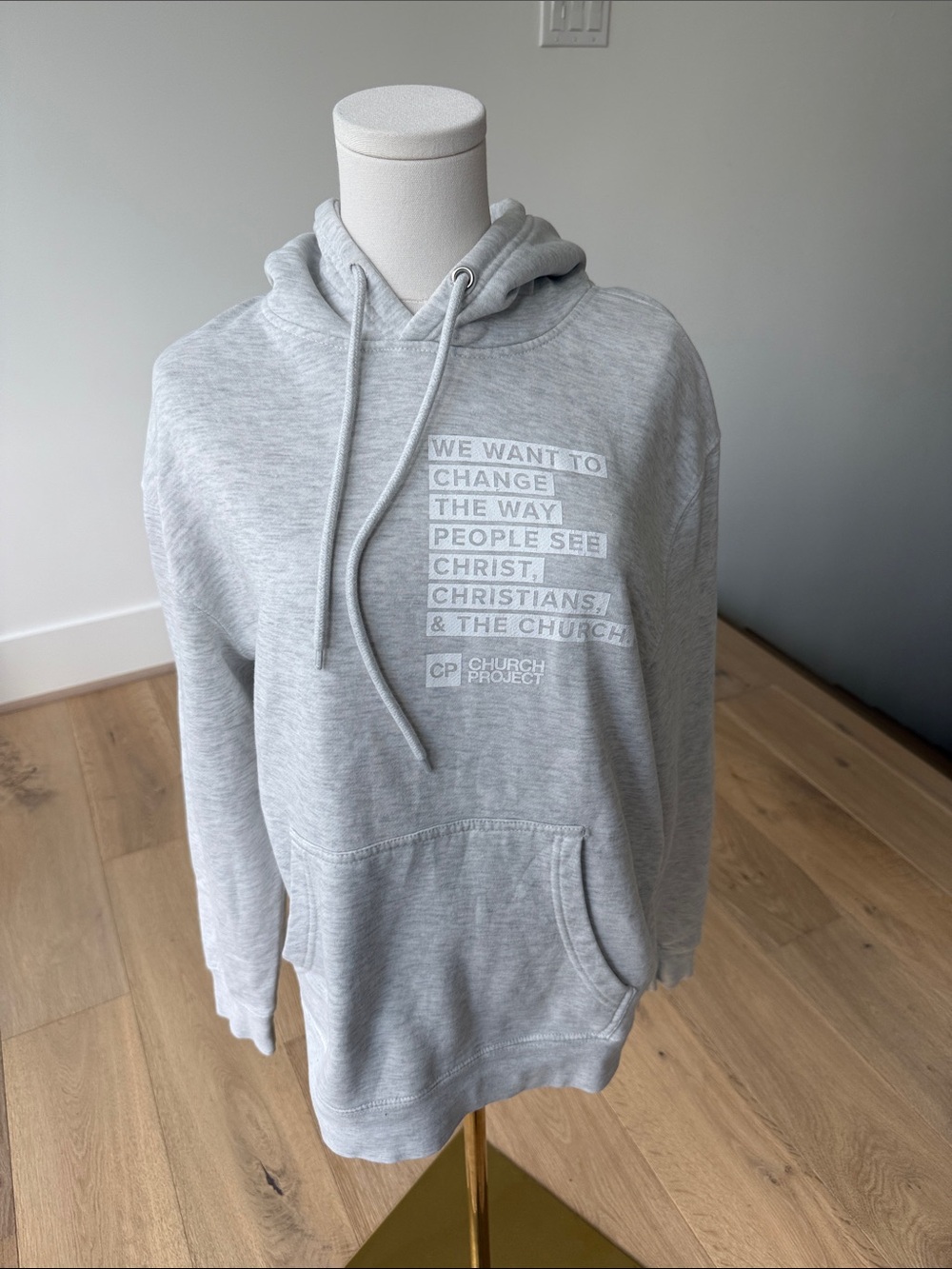 Church Project Light Gray Zip-Up Hoodie - Men